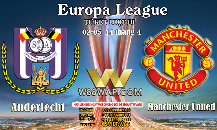 Read more about the article 02:05 NGÀY 14/4: Anderlecht vs Man United.
