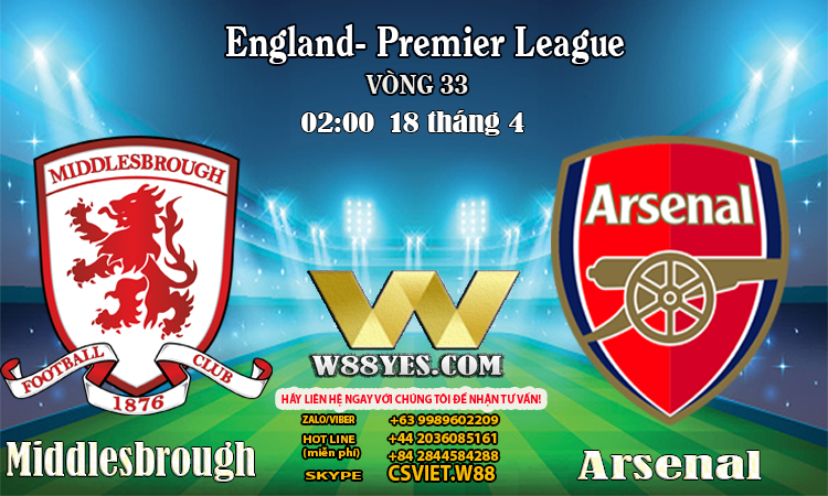 You are currently viewing 02: 00 NGÀY 18/4: Middlesbrough vs Arsenal.