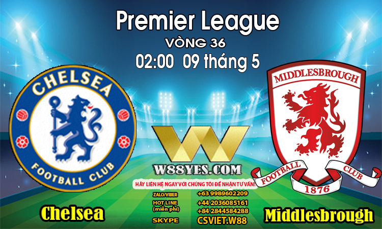 You are currently viewing 02:00 NGÀY 09/5: Chelsea vs Middlesbrough.