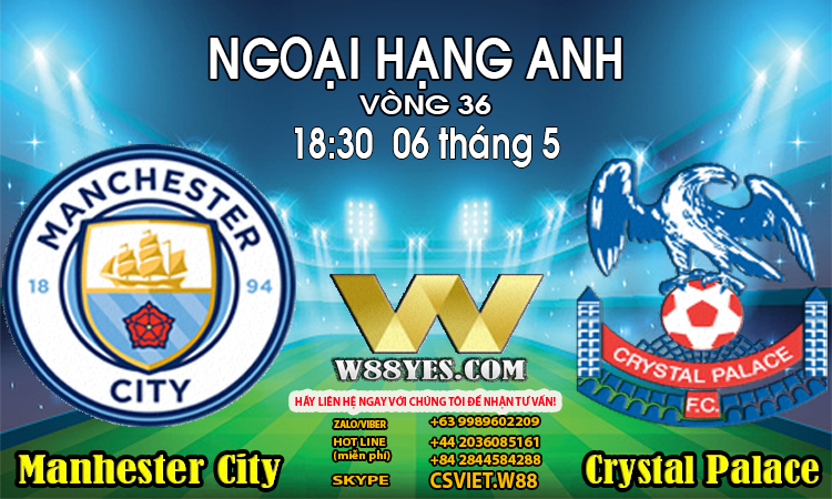 Read more about the article 18:30 NGÀY 06/5:  Man City vs Crystal Palace.