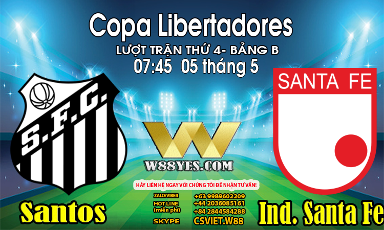 You are currently viewing 07:45 NGÀY 05/5: Santos vs Ind. Santa Fe.