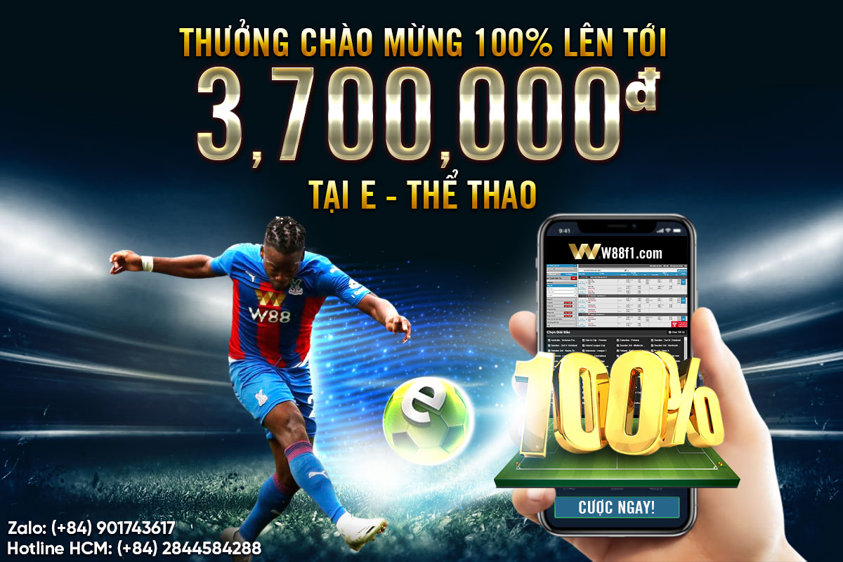 Read more about the article THƯỞNG 100% CHÀO MỪNG LÊN TỚI 3,700,000 VND TẠI E-THỂ THAO W88