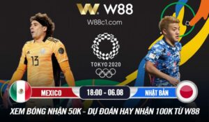 Read more about the article [W88 – MINIGAME] MEXICO – NHẬT BẢN | OLYMPIC 2020 | 06/08 – 18:00