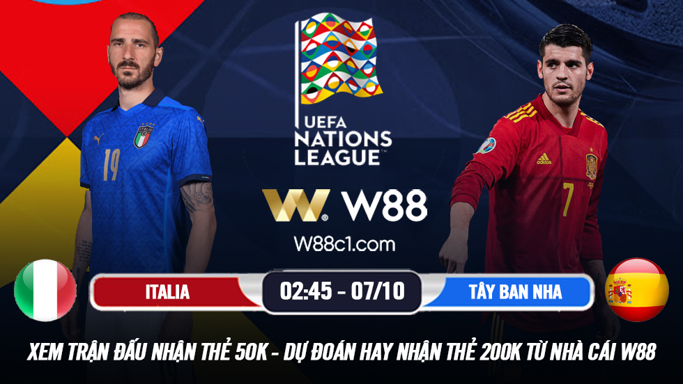 Read more about the article [W88 – MINIGAME] ITALIA – TÂY BAN NHA | UEFA NATIONS LEAGUE | ĐỐI ĐẦU ĐẦY DUYÊN NỢ