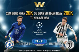 Read more about the article [W88 – MINIGAME] CHELSEA – JUVENTUS | CHAMPIONS LEAGUE | CHUNG KẾT BẢNG H