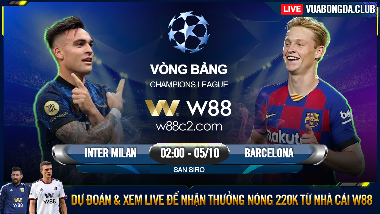 You are currently viewing [W88 – MINIGAME] INTER MILAN – BARCELONA | CHAMPIONS LEAGUE | LẤN ĐỘI CHỦ NHÀ