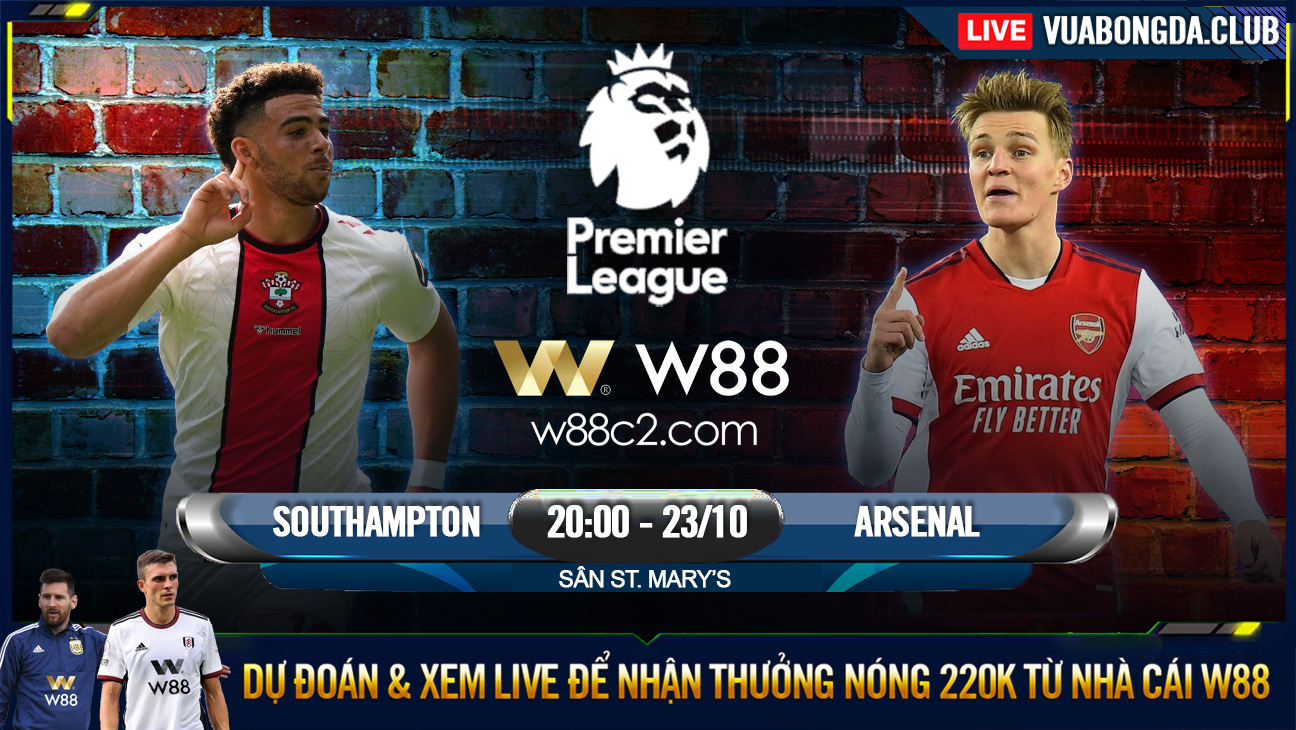 You are currently viewing [W88 – MINIGAME] SOUTHAMPTON – ARSENAL | NGOẠI HẠNG ANH | CHỦ NHẬT PHÁO THỦ