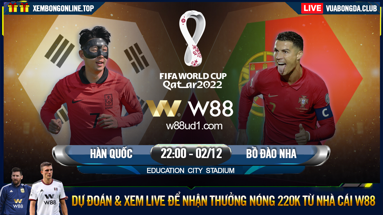 You are currently viewing [W88 – MINIGAME] HÀN QUỐC – BỒ ĐÀO NHA | WORLD CUP 2022 | ANH BẢY SẼ SIUUUU