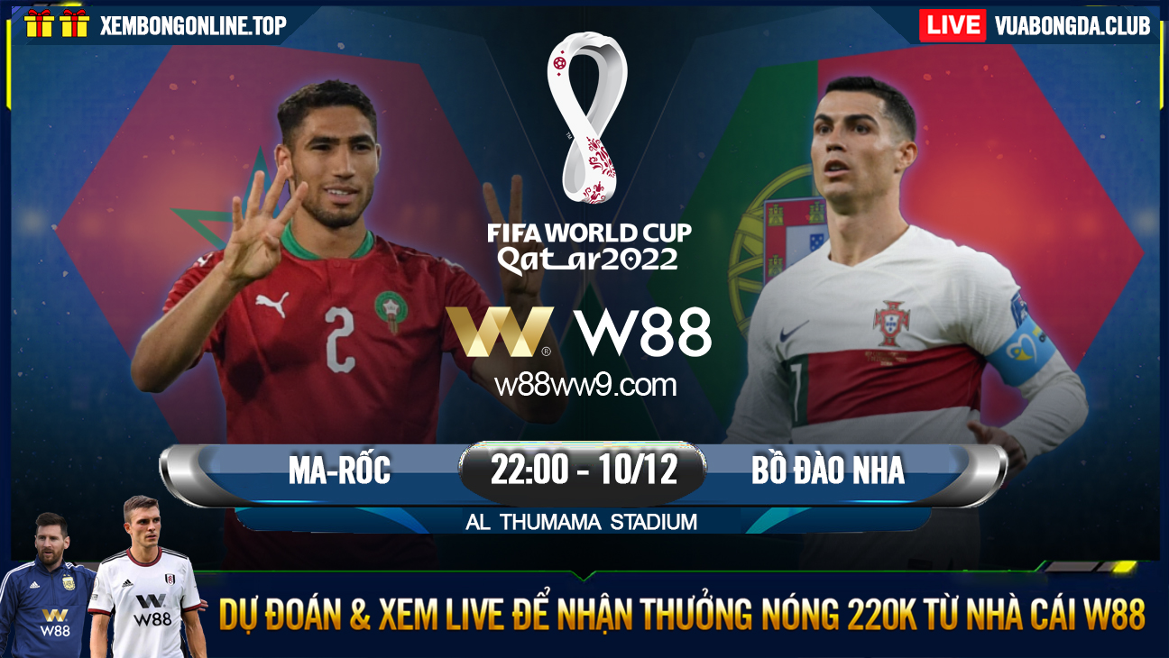You are currently viewing [W88 – MINIGAME] MA RỐC – BỒ ĐÀO NHA | TỨ KẾT WORLD CUP 2022 | TẤM VÉ THUỘC VỀ AI
