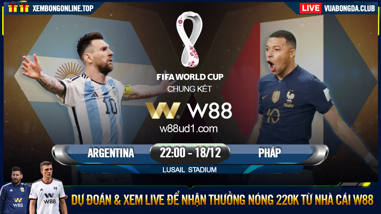 Read more about the article [W88 – MINIGAME] ARGENTINA – PHÁP | WORLD CUP 2022 | NHÌN QUANH LẦN CUỐI