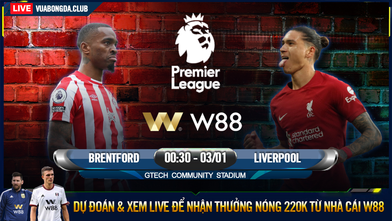 You are currently viewing [W88 – MINIGAME] BRENTFORD – LIVERPOOL | NGOẠI HẠNG ANH | TÙ TRƯỞNG NUNEZ