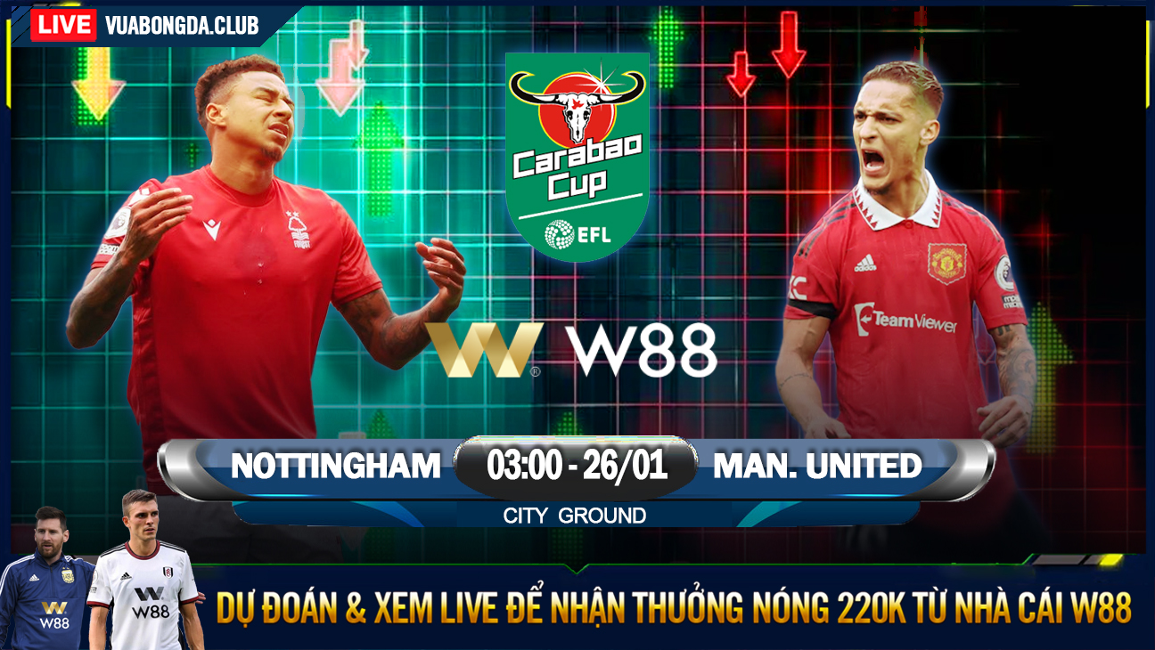 Read more about the article [W88 – MINIGAME] NOTTINGHAM FOREST – MAN UNITED | CUP LIÊN ĐOÀN ANH | VỰC LẠI TINH THẦN
