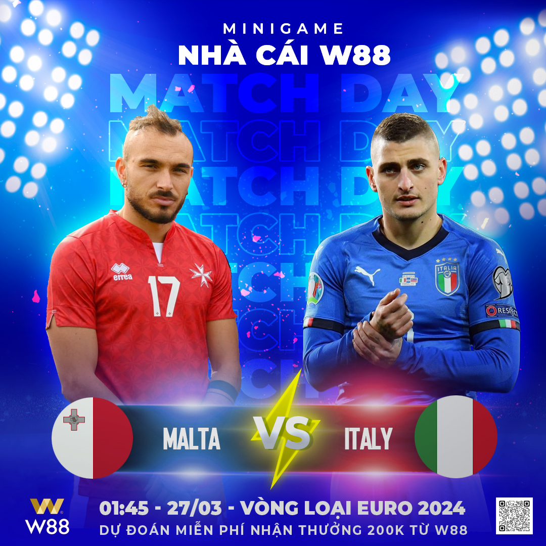 You are currently viewing [W88 – MINIGAME] MALTA – ITALY | VÒNG LOẠI EURO 2024 | AZZURRI TRÚT GIẬN