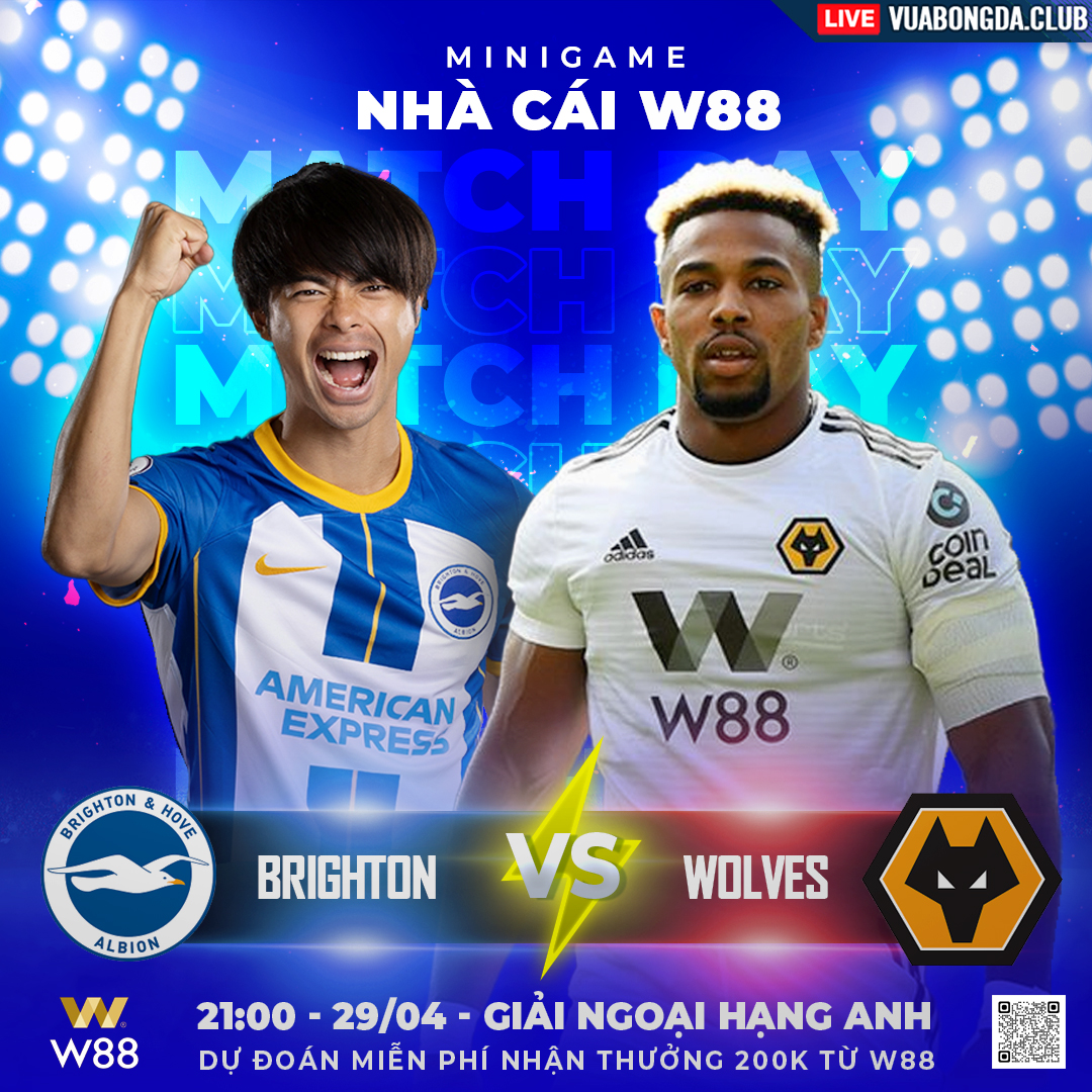 You are currently viewing [W88 – MINIGAME] BRIGHTON – WOLVES | NGOẠI HẠNG ANH | TRỞ LẠI QUỶ ĐẠO