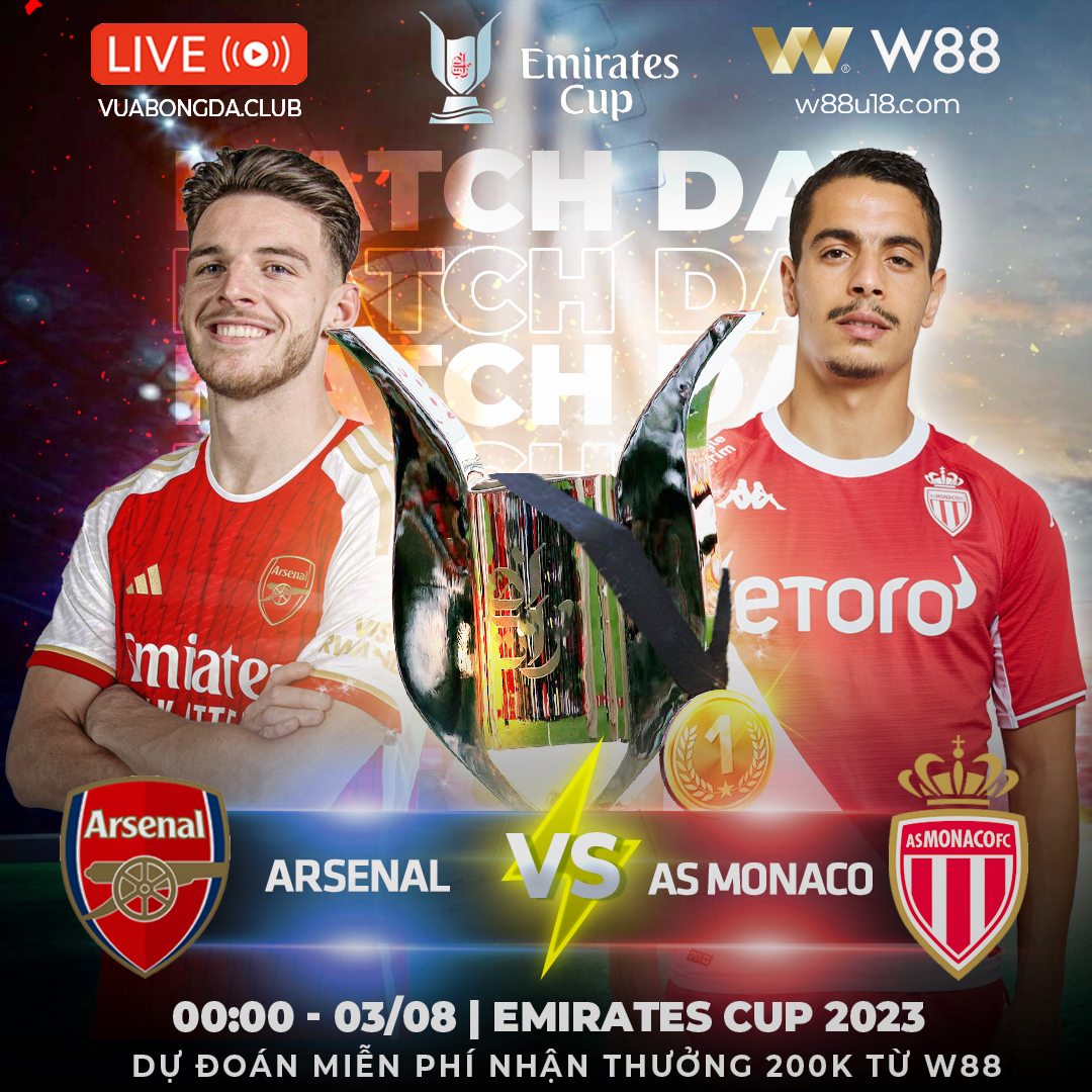You are currently viewing [W88 – MINIGAME] ARSENAL – AS MONACO | EMIRATES CUP 2023 | CHIẾN THẮNG CHO PHÁO THỦ