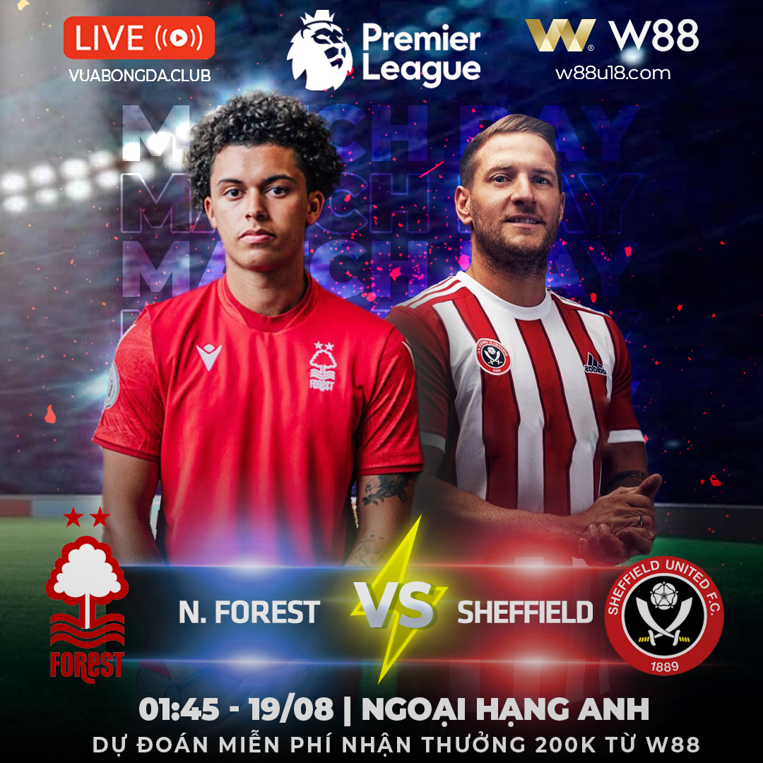 Read more about the article [W88 – MINIGAME] NOTTINGHAM FOREST – SHEFFIELD | NGOẠI HẠNG ANH | CHỦ NHÀ GẶP KHÓ