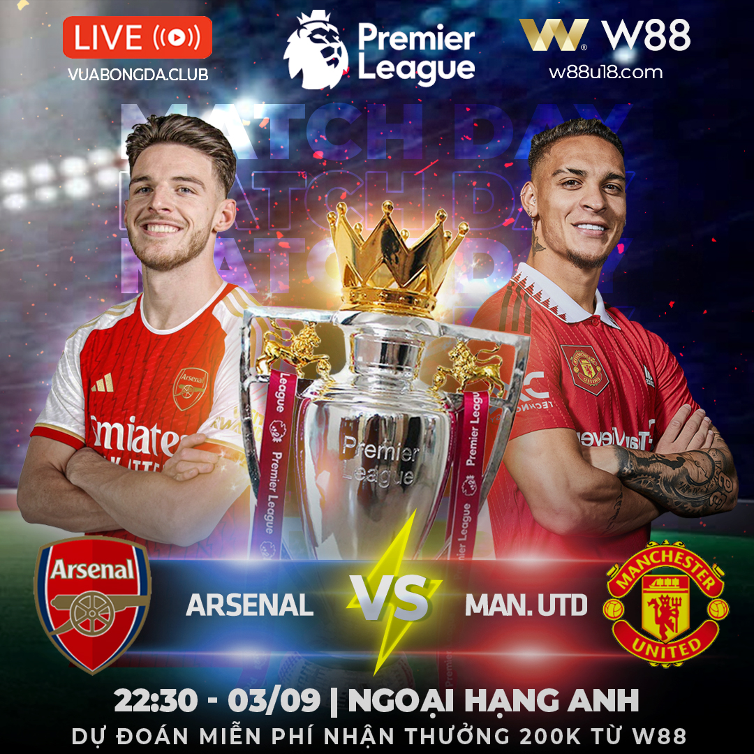 Read more about the article [W88 – MINIGAME] ARSENAL – MAN. UNITED | NGOẠI HẠNG ANH | TRẬN SUPER SUNDAY