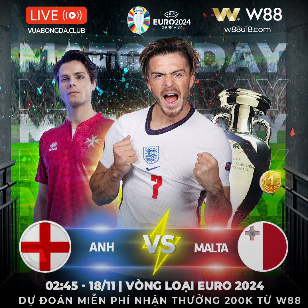 You are currently viewing [W88 – MINIGAME] ENGLAND VS MALTA | VÒNG LOẠI EURO 2024