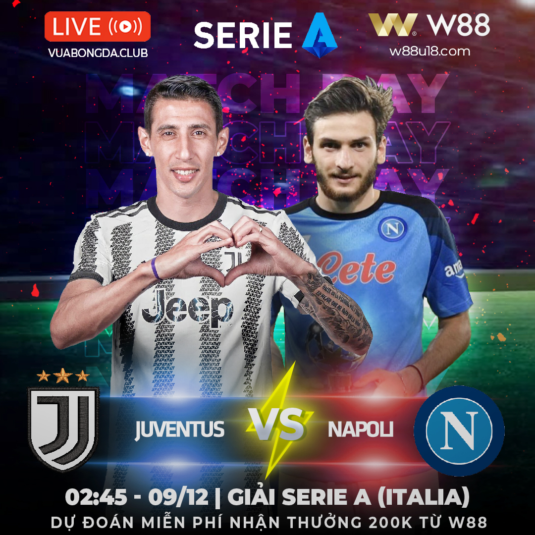 You are currently viewing [W88 – MINIGAME] JUVENTUS – NAPOLI | SERIE A (ITALIA) | NHÀ VUA TRƯỢT DỐC