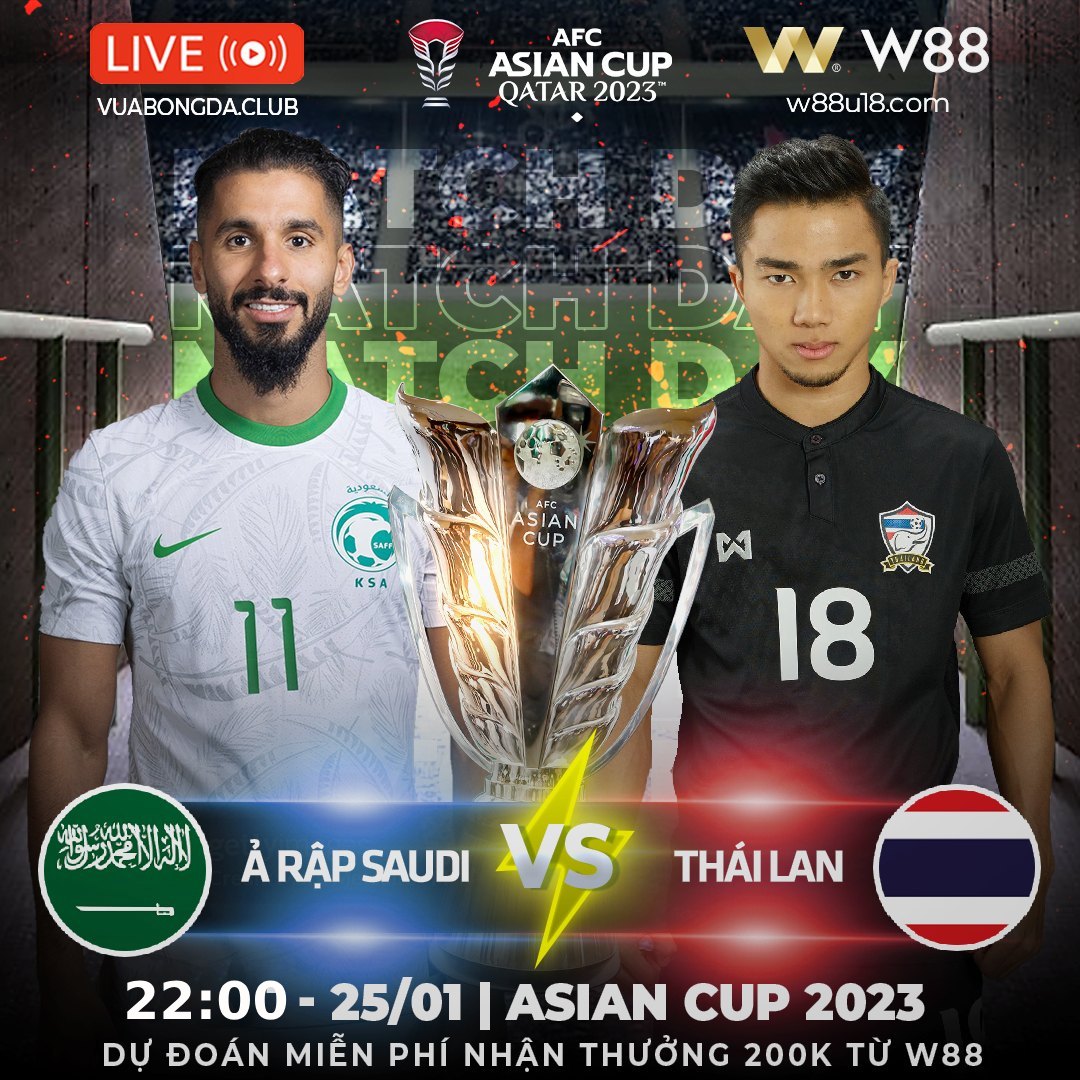 Read more about the article [W88 – MINIGAME] SAUDI ARABIA VS THÁI LAN |ASIAN CUP | CƠ HỘI CHO ‘VOI CHIẾN’