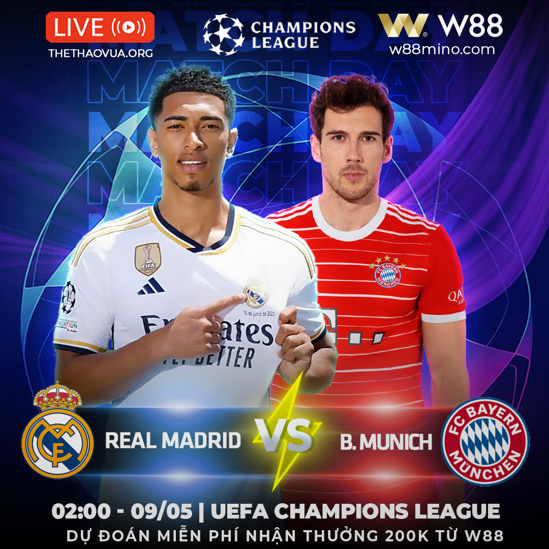 You are currently viewing [W88 – MINIGAME] [CUP C1] | REAL MADRID – B. MUNICH | SO TÀI ĐỈNH CAO